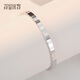 Misu pt950 platinum multi-faceted bracelet for women, shiny plain ring platinum round bracelet as a birthday gift for my wife, weighs 16.4-16.6 grams, 52mm wide and 4.5mm