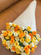 
Shantou Lincun Rose Blanket Finished Rose Bouquet Blanket Cover Blanket Blanket Wool Crochet Material Pack Hand-woven (A761) Large 110cm [Beige + Blue Lily of the Blue