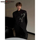 Vaderton Sheep New Chinese Men's Chinese Style Spring and Autumn Shoulder Pad Suit Jacket Men's Sexy Casual Zhongshan Suit Suit Set Black Jacket + Black Short T+ Black Pants [Three pieces XL