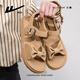 Huili Frauenschuhe, Sandalen, Sommerstil für Frauen, Dick-Soled-Sportstrandschuhe für Frauen 1447 Khaki 39