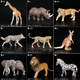 Süßes Heim -Kinderspielzeug simuliert Wildtiermodel Giraffe Elefant Tiger Löwe Cheetah Wolf Baby Kognitiver Orament 679 Großer weißer Kaninchen