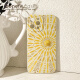 Shell Zhitong Summer Personality Golden Sun Adecuado para iPhone16Promax Apple 15Pro Case de teléfonos móviles 13 New 14 Sets 12 Creative 11 todo incluido XSMAX Silicone XR Anti-Fall 8p Antique White 01QP12108TE ORO TOMO iPhone16Promax