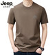 JEEP SPIRIT高端纯棉短袖t恤男士潮流圆领半袖上衣夏季薄款休闲凉体恤衫男T 短*袖山峰9929黑色 M 165建议90-120斤