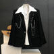 Fenren Guy 2025 New Black Design Chaqueta Metal Blazer Personalidad para hombres Traje informal suelto Top Black XL