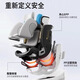 Lutule Tuqu Pro Pro Child Safety Seat Car 0-4-12-jährige Isiz-Auto-Adac für Baby Baby Smart Edition-Yueyan Grey + Cool Matte + Anti-Wear-Pad + Sonnenschutz
