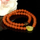 Jiale Beeswax Bracelet Women's Natural South Red Agate Bracelet Two Circles Multiple Circles Persimmon Red South Red Accessories Authentic Birthday Gift About 6mm