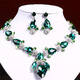 Yadige European and American fashion jewelry set chain temperament versatile rhinestone gemstone necklace earrings set women's dress banquet accessories green