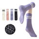 Yuan Knight Frank non-slip yoga socks for women summer mid-length dance socks sports long Pilates combed cotton fitness socks for women black+pink+purple+white parallel bar yoga 4 pairs one size fits all non-slip yoga socks