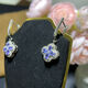 Shien's new natural tanzanite earrings, light blue 925 silver precision inlaid main stone 3*4mm ear clip, main stone 3*4mm