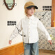Mami Maca (MOMOCO) boys' shirt spring children's inner jacket trendy workwear label shirt white 90