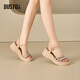 Dadong Beach Sandals Shoes Women's Shoes 2025 Summer NUEVO ALIMO TELO CASA CASA TELO CUBIERTO Diamante X1253 beige 36