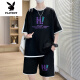 Playboy (Playboy) T-shirts à manches à manches courtes pour les étudiants avec Big Children's Ice Silk Shorts à manches courtes de 12-15 ans