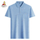 Vogelscheuche (mexikanische) Mitte des Herren-Revers mit kurzärztem T-Shirt Daddy Anzug im Sommer dünne Polo-Hemd mittlerer und ältere Eisseide halbärmelige Männer alte Mann Teise Seide-9855 Graues echtes Taschen M 48/165