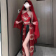 富伊熊新品情趣内衣性感古风汉服睡衣女调情免脱制服诱惑装激情床 红色汉服套装+9756镂空网衣套装 均码(建议80-130斤)
