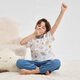 Fenten Children's Pajamas Boys 2025 Summer New Product Pure Cotton Short Sleeve Trousers Medium Large Children's Air Conditioning Clothing Set