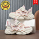 
G.DUCKKIDS little yellow duck shoes girls dad shoes 2024 new spring breathable mesh shoes children's mesh shoes sports shoes trend 6210 naked powder (spring and autumn double net) 25 inner length 15.8cm