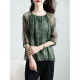 Ehangy Light Luxury Brand Mulberry Silk Silk para mujeres 2025 Summer NUEVA LITRA DE SILDA ADITRIA Moda versátil ya Green M (recomendado 110Jin [Jin iguala 0.5 kg])
