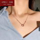 GPWFLI Bingli Italian craftsmanship 18K gold necklace AU750 rose gold color gold pendant letter LOVE chain set gift 18K gold color chain set + certificate
