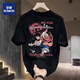 ROMON T-shirt Men's Japanese One Piece Animation Print Print Short Sleeve Men's 2025 Summer Middle-aged and Young Round Neck T-shirt Top C6197-White (220g) Long Fleece Cotton S