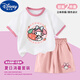 Disney Girl de 2-15 ans Kulomi Cotton T-shirt à manches courtes Short Suit Été Nouveau ensemble de deux pièces pour enfants de taille moyenne de taille moyenne 3291 Ensemble de deux pièces Purple Top + Couleur solide Jupe courte 110 cm