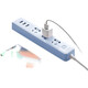 Bull Steak Insert Multi-Porous Household Plug Desktop USB Plug Socket Mobile Phone Charging Plug Insert Plug With Cable 6-Plug 20W Fast Charging 1.8 meters U12033
