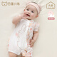 
Bali little pig girl summer short-sleeved thin bunny clothes sweet princess style clothes outfit baby summer jumpsuit peach blossom bloom 90cm
