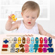 He Jiagong Children's Toys Digital Puzzle Building Blocks Early Education Education Assembling 0 Montessori 1-2 and a half years old 3 boys and girls babies Five-in-one pairing board + 12-hole geometric shape paneling