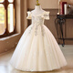 Anne Yuer Girls 'Kleid Prinzessin Kleid Hochzeit Blume Kinder Host Show Geburtstag Klavier Kostüm Champagner 130