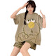 
Jingpufei summer loose large size cartoon short-sleeved women's pajamas and home clothes set 687 carrots fast running 170 M size [suggested 80-90 Jin [Jin equals 0.5 kg]]