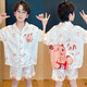 哪吒男童睡衣夏季冰丝短袖薄款中大童2025新款初中生女儿童家居服 Q短丝-6628小八 女童 130 童14码建议身高125-135CM