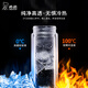 MathDeray玻璃杯双层隔热高硼硅杯子家用喝水车载水杯商务茶杯 E-6636-深蓝--礼盒装 400ml