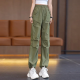 Dingyuan Green American Pantalones de trabajo para mujeres Pantalones delgados de las patas rectas delgada 2025 NUEVA CALIENCIA ALTA PITANDES DE SPORT SPORT SECHING SECHING 9929 VERDE [estilo de verano] S /26 [80-95Jin [Jin iguala 0.5 kg]]]