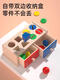 Jingruo Babys Handfinger feine Bewegungstraining Spielzeug Baby-Busy Board Early Education Montessori Unterrichtshilfen 1-2 Jahre alte Montessori Coin Pitching Box + Montessori Socket Circle