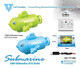 Mini four- and six-way wireless remote control submarine electric simulation model for children boys and girls playing in the water fish tank toy boat Four-way remote control submarine-random color 589 official standard + USB charging cable