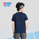 XTEP mittelgroße Kinder kurzärmelige T-Shirt Dünne Tops für Sommersportneue kurze T-Sleeved Deep Blue [9215] One Size M 160