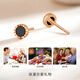 Chow Tai Sang 18K gold and black onyx earrings, classic and versatile earrings, a gift for my girlfriend on holidays and anniversaries, about 0.8g