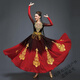 Jingting Xinjiang Uyghur Dance Costumes Female Uyghur Costumes Adult Square Performing Arts Examination Large Swing Skirt Set Hat + Dress + Waistband + Pants S (85-100Jin Jin is equal to 0.5 kg)
