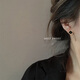 
T Apocalypse Century Female Korean Temperament Simple Couple Personality Black Earrings 9195-Round