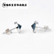 Hunter topaz earrings s925 sterling silver black agate trendy men's single hip-hop handsome earrings earrings black agate earrings single