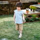 
Mini Bala boys pure cotton home clothing set summer new baby soft and thin skin-friendly pajamas