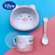 Disney (Disney) Bambus Faser Cartoon Kindergeschirr Set Home Kindergarten Babynahrung Teller Baby Schüssel Löffel Kinderbecher kleiner Tiger Bowl Löffel