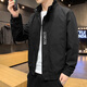 Fat Donglai Jacket Men's Jacket 2022 New Spring and Autumn Stand Collar Trendy Workwear All-match Plus Winter Baseball Top 6189 Black [Spring and Autumn Style] M