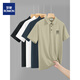 T-shirt à manches courtes Romon Polo Men's Polo Xinjiang Heavy Long Velvet Cotton Summer Businet Business haut de gamme Paul Top Coffee Brown [Heavy] L