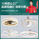New Nordic ceiling fan light invisible living room bedroom ceiling integrated fan light restaurant smart electric fan frequency conversion 1283A white ceiling model + light-changing remote control