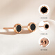 Chow Tai Sang 18K gold and black onyx earrings, classic and versatile earrings, a gift for my girlfriend on holidays and anniversaries, about 0.8g