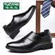 Zapatos para hombres de carpintería de carpintería 2025 String y otoño Toe British Business British Cuero Zapatos de cuero para hombres Bodas Estándar Negro Estándar 6189 37
