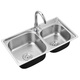 TOTOl official direct sales sink double-slot kitchen stainless steel sink thickened 304 dish basin sink dish thick section 68*38 basic package