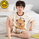 G. DUCKKIDS男童睡衣纯棉短袖卡皮巴拉2025超火两件套夏装儿童家居服大童套装 N694哪咤 150 cm/大童S码体重70-85斤拍这