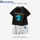 
Badibadi Boys Set 2025 Summer New Style Small and Medium Children's Baby Short Sleeve Shorts Two-Piece Set Children's Pure Cotton Children's Clothes AP14034 White + I13799K Navy Blue 105
