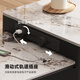 Fengzhiyi slate island table integrated with dining table 2025 new retractable home light luxury high-end Internet celebrity center table CT29 retractable island table (including cabinet) - single dining table 1.8m (track socket + double hole tea stove + induction cooker)